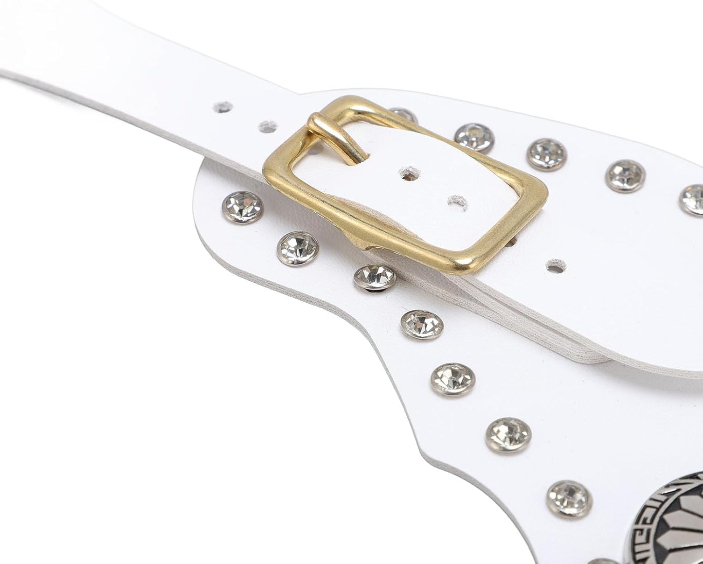 2Pcs Leather Spur Straps Set For Horse, Westerns Men Women Adjustable Spur Straps, Artificial Leather Rhinestone Decorations Spur Holder For Cowboys Equestrian Accessories