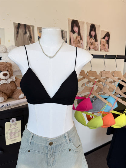 Pure Sexy Solid Color Triangle Cup Women's Bra
