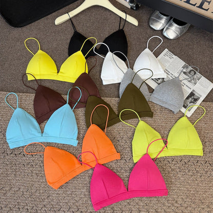 Pure Sexy Solid Color Triangle Cup Women's Bra