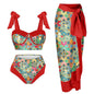 Women's Printing Split Swimsuit Suit
