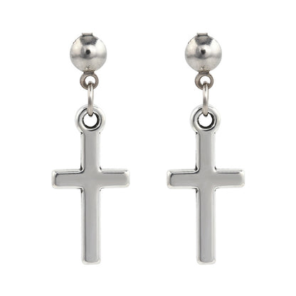 Cross Earrings Ear Buckle All-match Glossy Earrings Men And Women Accessories