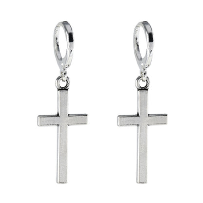 Cross Earrings Ear Buckle All-match Glossy Earrings Men And Women Accessories
