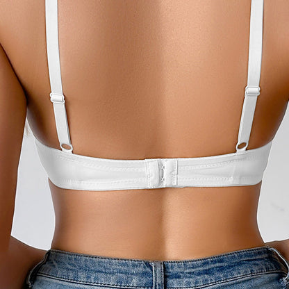 Sexy Lace Cross Bra With Steel Ring