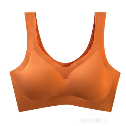 Fourth-generation Ice-silk Seamless Sleep Bra With Push-up Effect And No Underwire