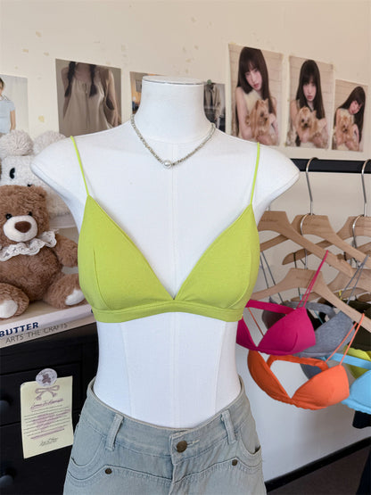 Pure Sexy Solid Color Triangle Cup Women's Bra