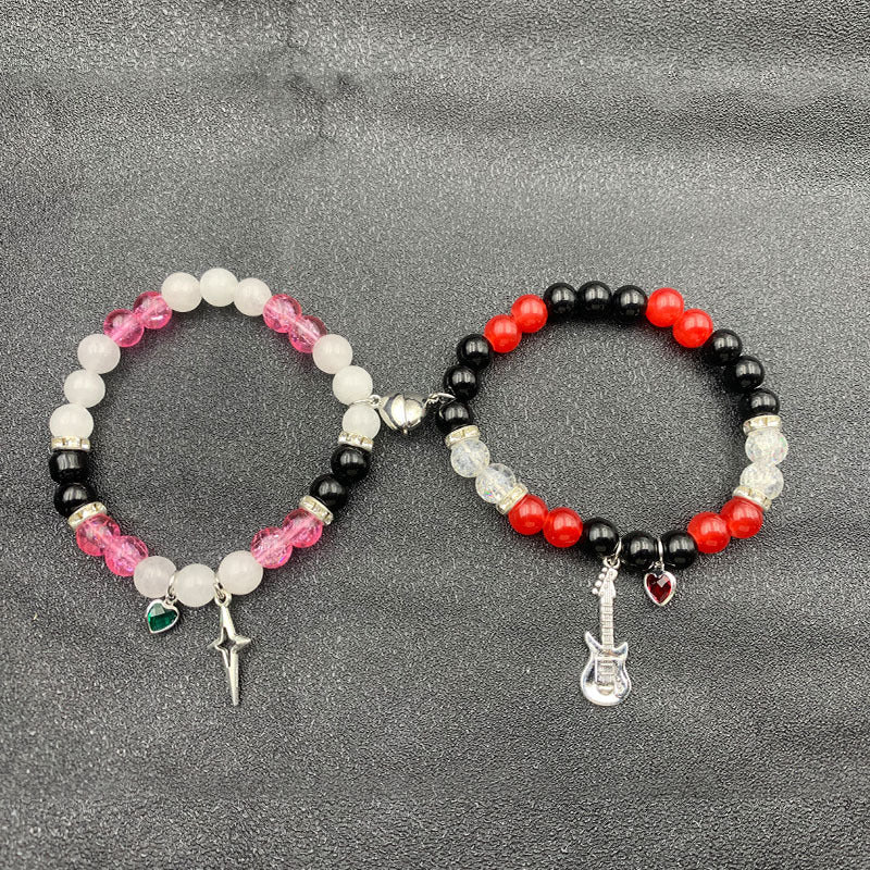 European And American New Love Magnetic Bracelets For Men And Womencouple Necklace Suit Elastic Bracelet Girlfriends' Accessories Amazon