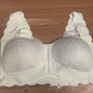 French Style Lace Thin Gathering Bra Front Buckle Large Size Without Steel Ring Breathable