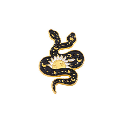 Cartoon Cute Snake-shaped Surround Alloy Brooch Men And Women Couples Dripping Oil Badge Accessories