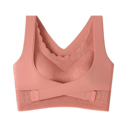 Lace Wide Shoulder Vest Style Women's Bra