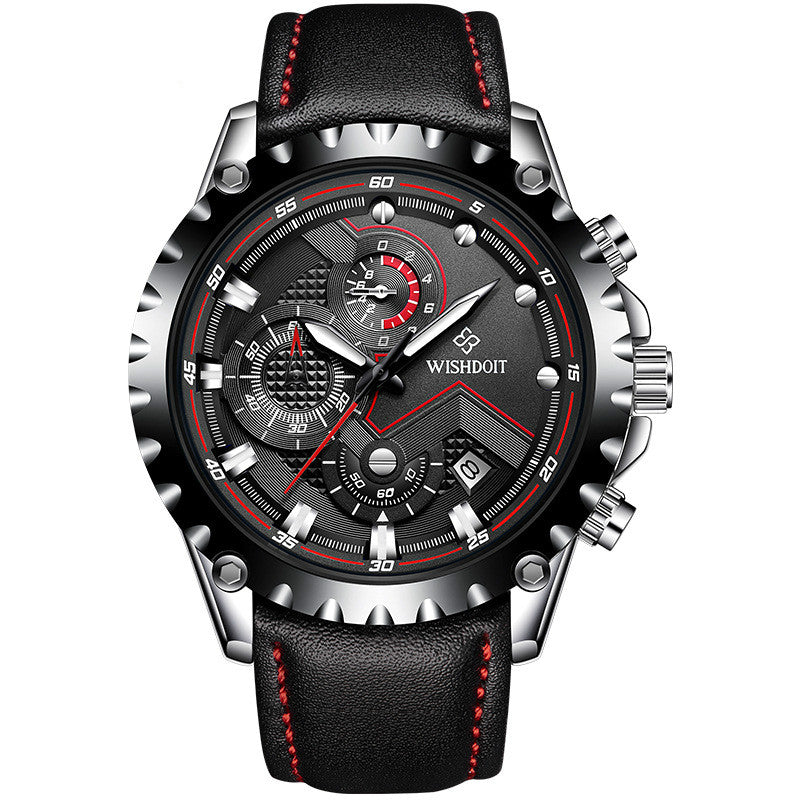 Men's quartz wrist watch with stainless steel belt