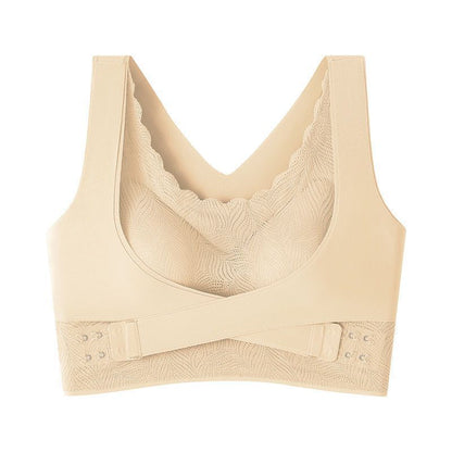 Lace Wide Shoulder Vest Style Women's Bra