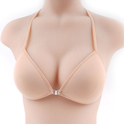 Women's Halter-style Bra With Triangular Cups Delicate Shoulder Straps