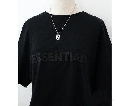 Sweater Accessories Lucky Number 7 Styling Necklace Ins Simple Earth Cool Jump Di Couple Men And Women Sweater Chain