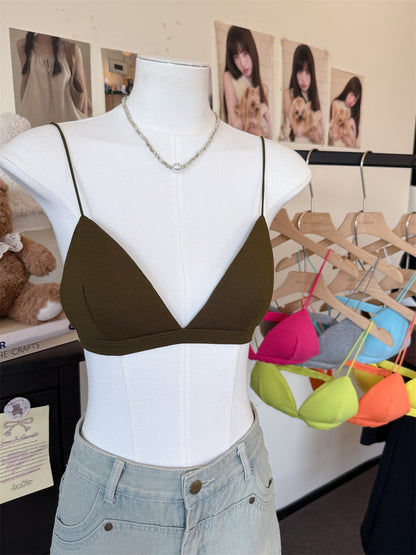 Pure Sexy Solid Color Triangle Cup Women's Bra
