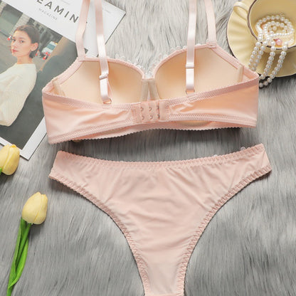 Women's Lingerie Set - Pink, Cute And Comfortable Push-Up Bra