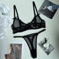 Sexy Lingerie French Bra Ultra-thin Mesh Lingerie Set