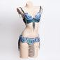 Pearl Embroidery Belly Dance Bra Girdle Suit