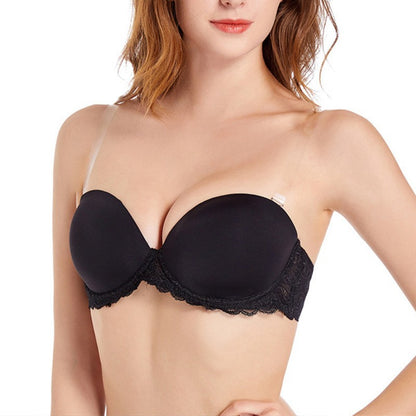 European And American Steel Ring Big Breast Small Push Up Tube Top Plus Size Bra Women