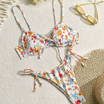 Women's Bikini Floral Split Two-piece Suit