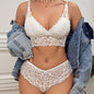 Lace Without Steel Ring Gathered Without Trace Bra Panties Set
