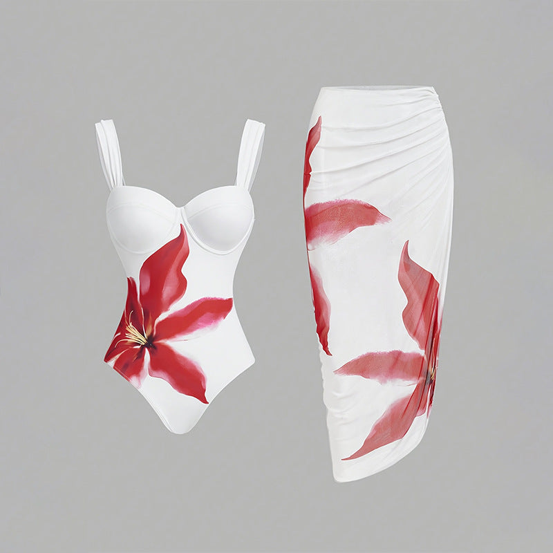 Sexy Print Sling Sheath Bikini Suit