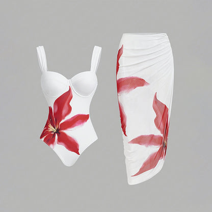 Sexy Print Sling Sheath Bikini Suit