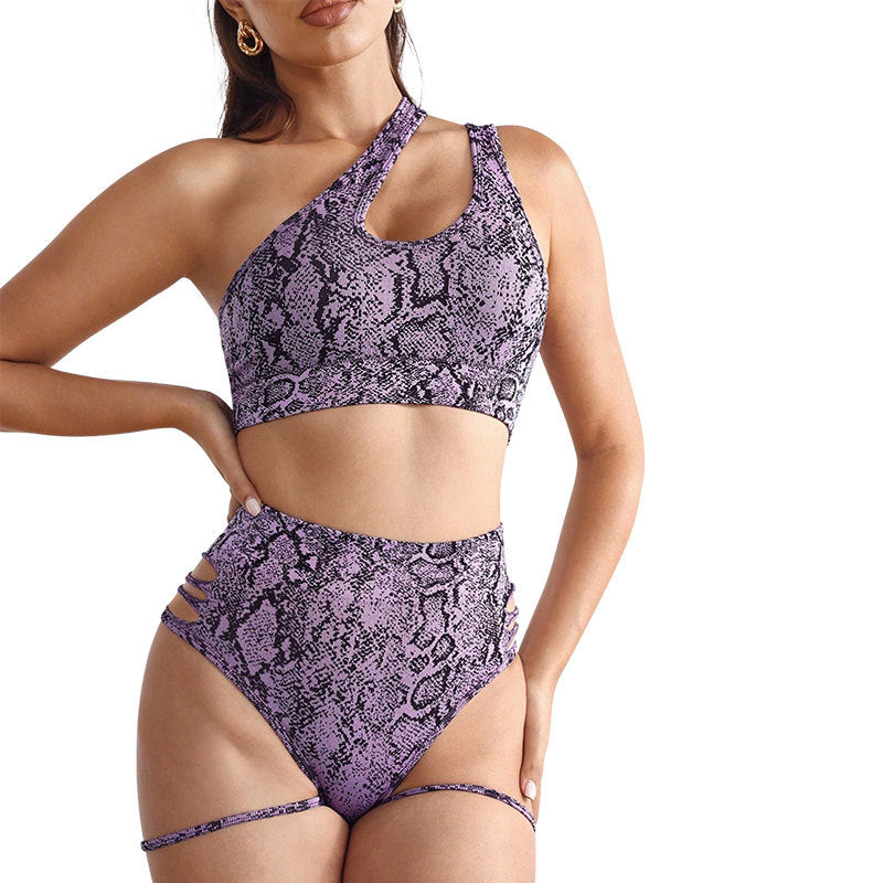Women's Printed Bra And High-Waisted Shorts Two-Piece Set
