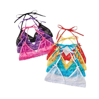 Lace Sexy Women's Bra With Straps And Triangle Cups