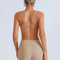 Beauty Back With Chest Pad Cross Spaghetti Strap Bra High Waist Fitness Pants