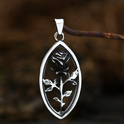 Hollow Rose Pattern Titanium Steel Pendant Fashion Simple Titanium Steel Men And Women Stainless Steel Accessories