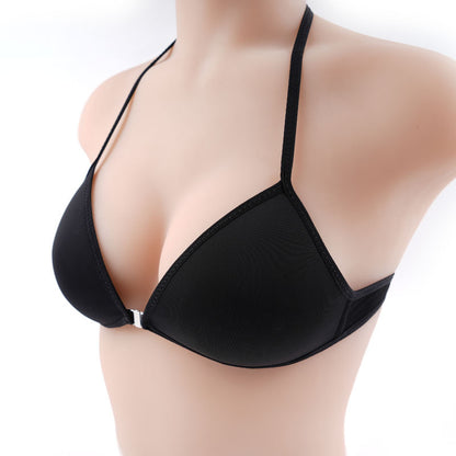 Women's Halter-style Bra With Triangular Cups Delicate Shoulder Straps