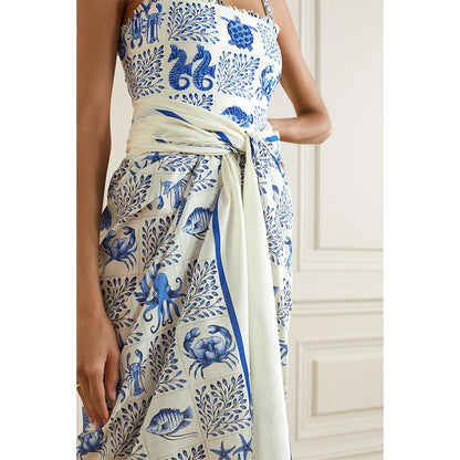 Printed Sexy Off-the-shoulder Swimsuit Spaghetti Strap Women's Swimming Suit