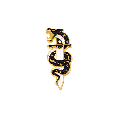 Cartoon Cute Snake-shaped Surround Alloy Brooch Men And Women Couples Dripping Oil Badge Accessories