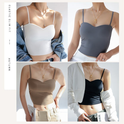 Women's Inner Anti-exposure Underwear Bra With Chest Pad Summer Thin