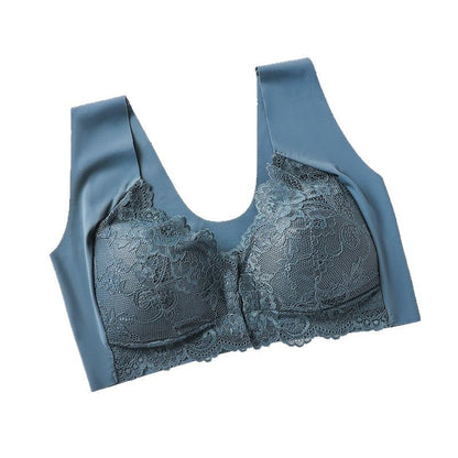 Women's Minimalist Gathered Beautiful Back Front Buckle Bra