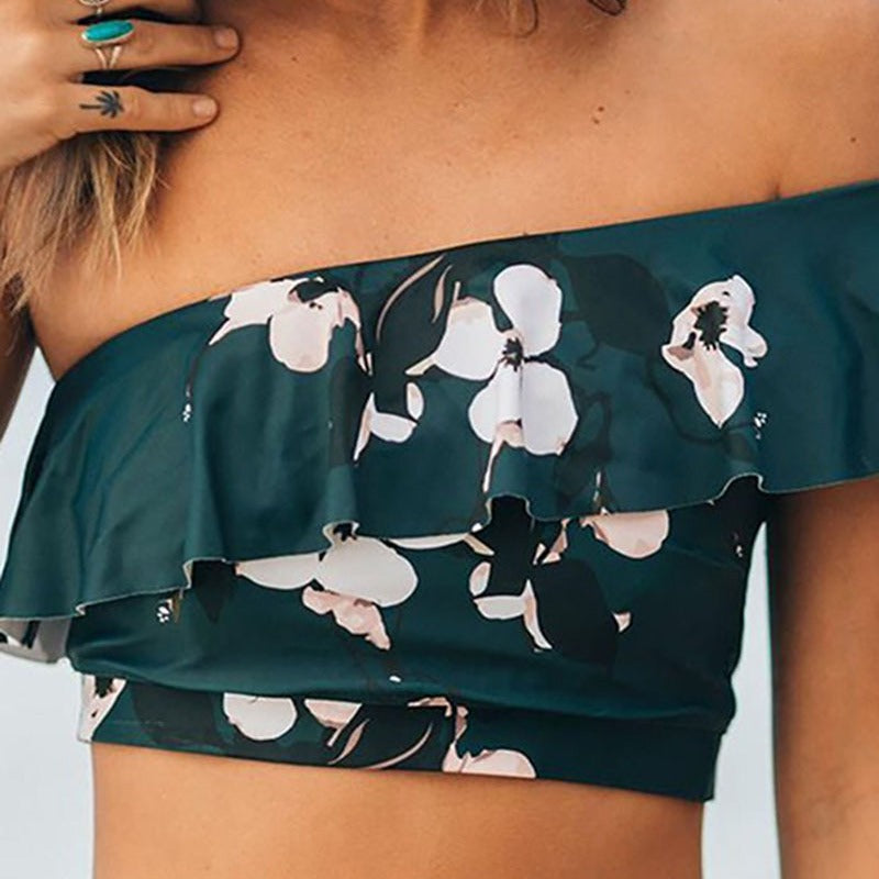 Ye Ruffled Bikini Women's Swimsuit Suit