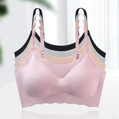 Fourth-generation Ice-silk Seamless Sleep Bra With Push-up Effect And No Underwire