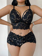 Lace Figure-hugging Bra Set With A Sheer Designseductive Sleepwear And Lingerie