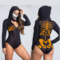 Halloween Hooded PNE-piece Suit Zombie Skeleton Suit