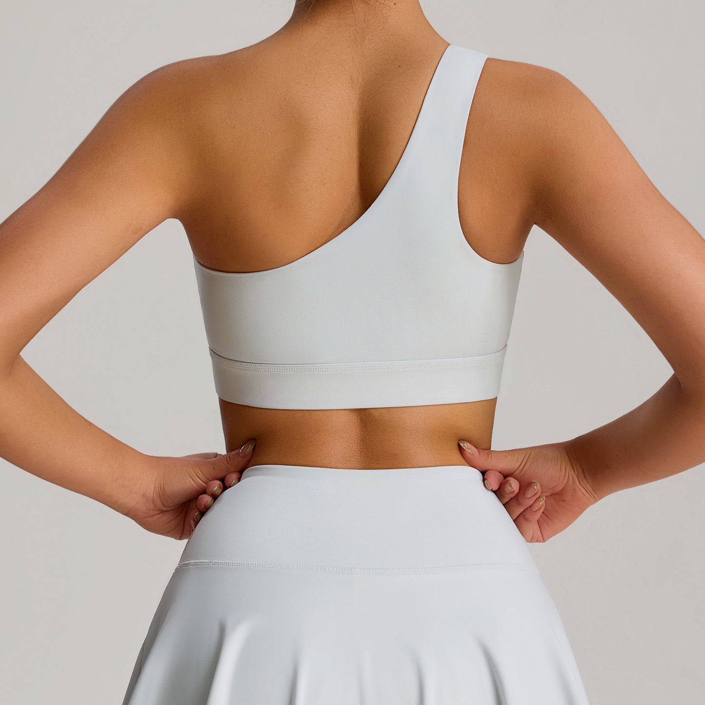 2025 Cross-border Oblique Shoulder Shockproof Sports Underwear Elastic Breathable Yoga Vest Outdoor Running Sports Bra Women