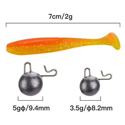 Simulation Two-color T Tail Jig Hook Crank Hook Suit
