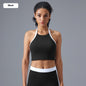 Yoga Fitness Suit Women's Contrast Color Halter Bra High Waist Hip Lift Yoga Bootcut Trousers