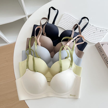 Breasts Lady's Push Up Large Wireless Anti-sagging Traceless Ventilation Bra