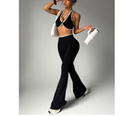 Bra High Waist Peach Hip Bell-bottom Pants Suit