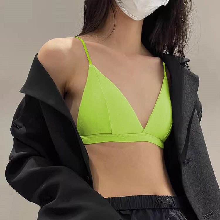 Pure Sexy Solid Color Triangle Cup Women's Bra