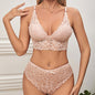 Lace Without Steel Ring Gathered Without Trace Bra Panties Set