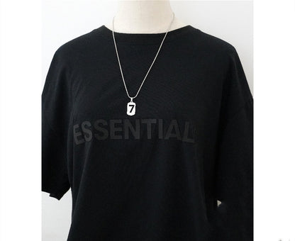 Sweater Accessories Lucky Number 7 Styling Necklace Ins Simple Earth Cool Jump Di Couple Men And Women Sweater Chain