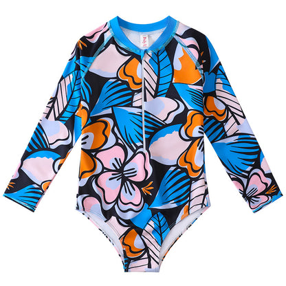 Girl's Long-sleeve One-piece Swimming Suit