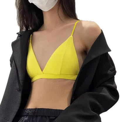 Pure Sexy Solid Color Triangle Cup Women's Bra
