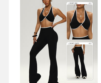 Bra High Waist Peach Hip Bell-bottom Pants Suit